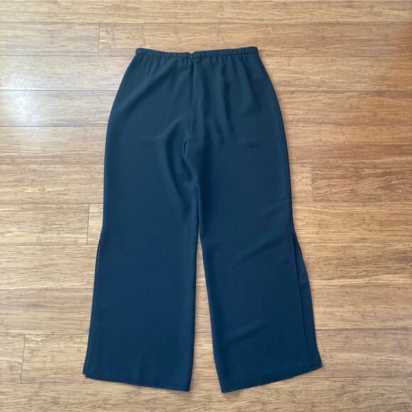 Coldwater Creek Black Chiffon Trousers, Size 12P - Picture 2 of 5